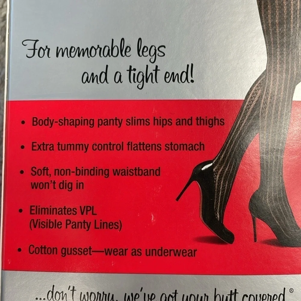 Spanx Uptown Tight End Tights Tuxedo Stripe Black 968 Slimming Sz B